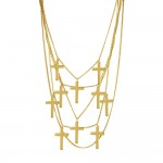 Collar cruces en casacada plata bañada en oro amarillo Aristocrazy