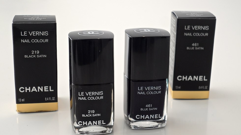 Chanel Nails 461 Blue Satin & 219 Black Satin